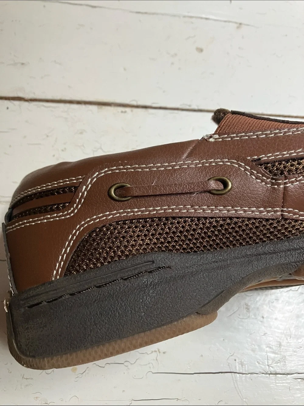 Dr. Scholl’s Men’s Sz 10 Advanced Comfort Brown Leather Casual Boat Shoes